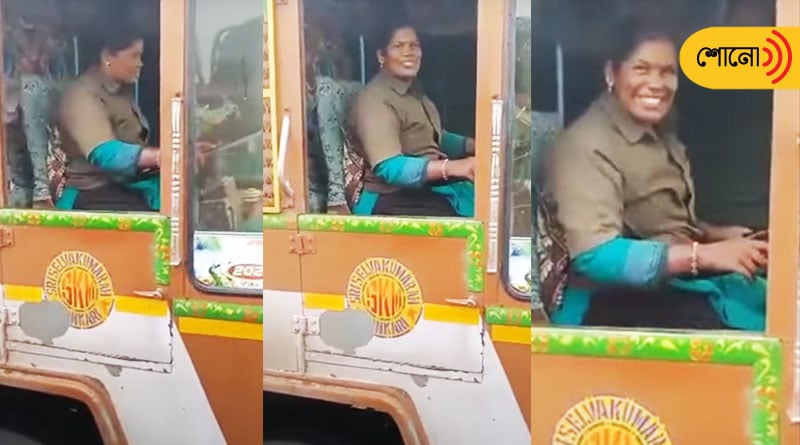 woman drives a heavy truck with a smile, video goes viral