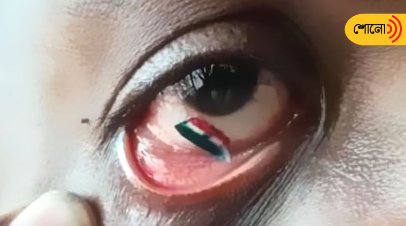 Man Paints Tricolour in His Eye to Mark Independence Day