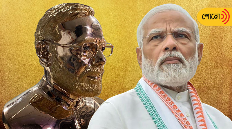 Surat jeweller carves PM Modi's bust in gold