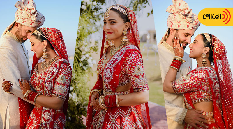 Pakistani actress Ushna Shah called out for 'Indian style' wedding lehenga