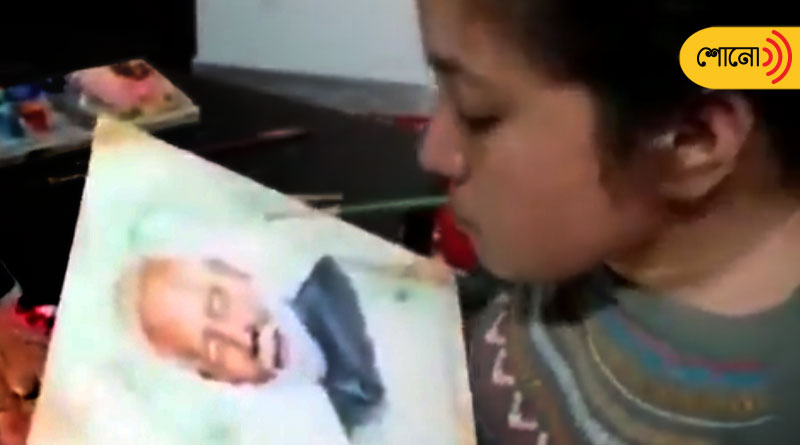 Specially abled woman makes PM Modis's portrait using her mouth