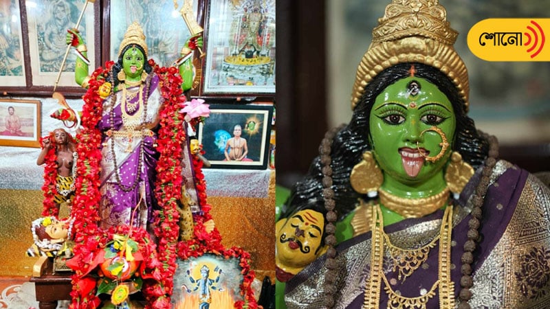 know more about green colored kali and the significance of the deity