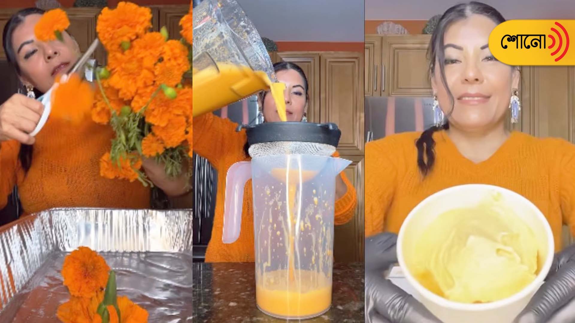 Mexican Woman Prepares Marigold Ice-Cream, video goes viral